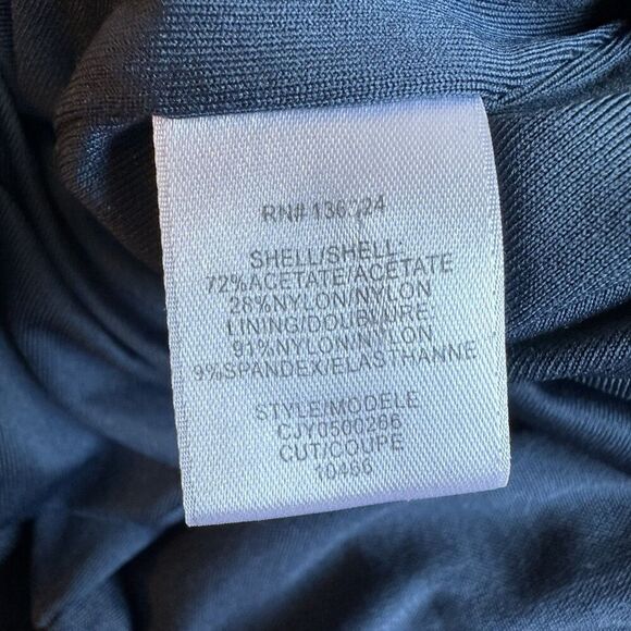 Halston Heritage One Shoulder Draped Ruched Cocktail Dress XS Blue Asymmetrical - Picture 6 of 8